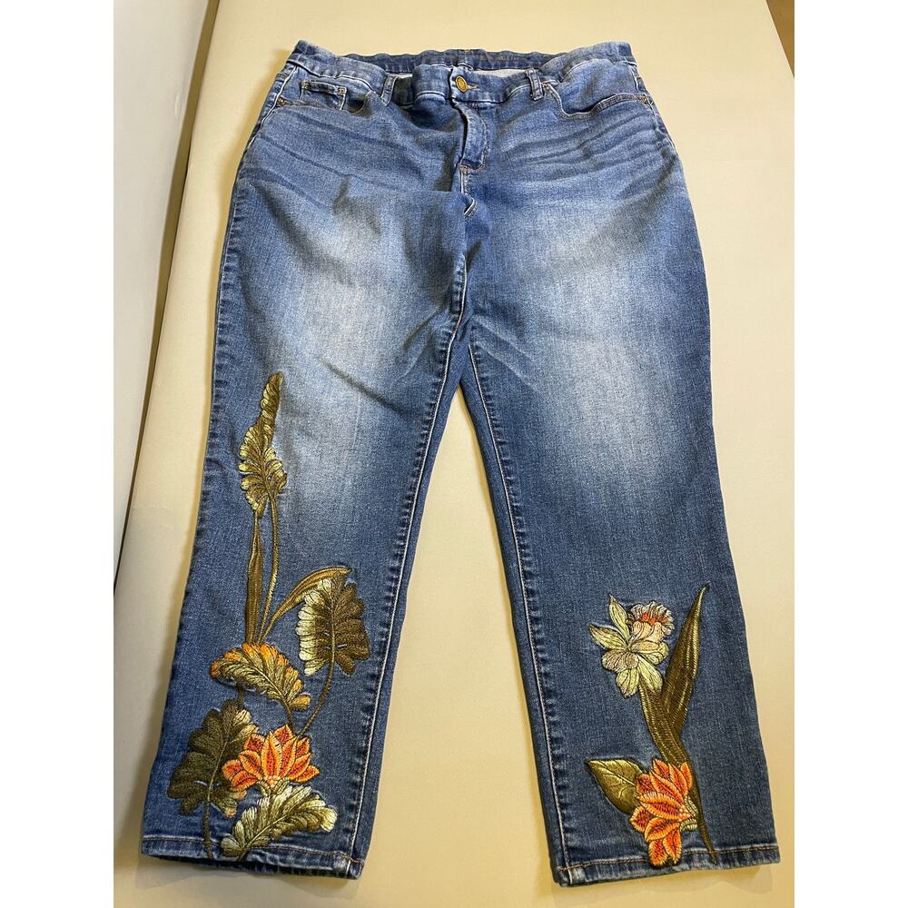 Chicos So Slimming Girlfriend Ankle Jeans 3P Floral Embroidered